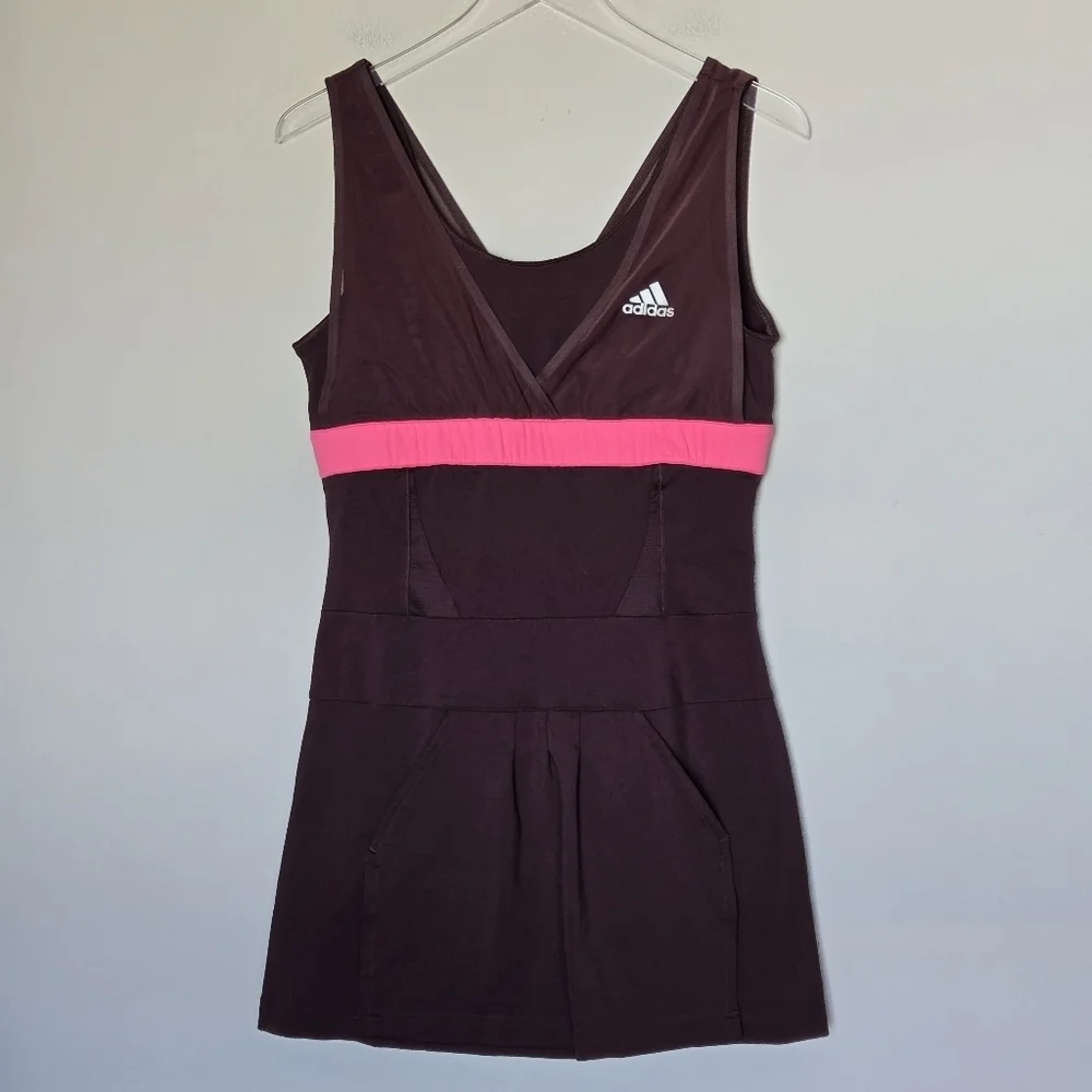 Adidas 2006 Y2K Babydoll Brown and Pink Athletic Tennis Pickle Ball Dress Size L